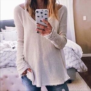 Elan sweater fringe hem